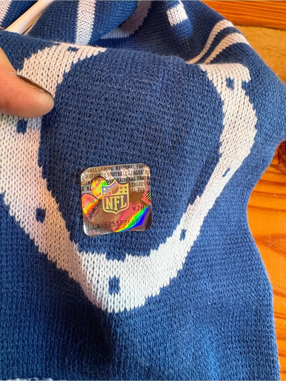 NFL Indianapolis Colts Blue and White Knit Scarf